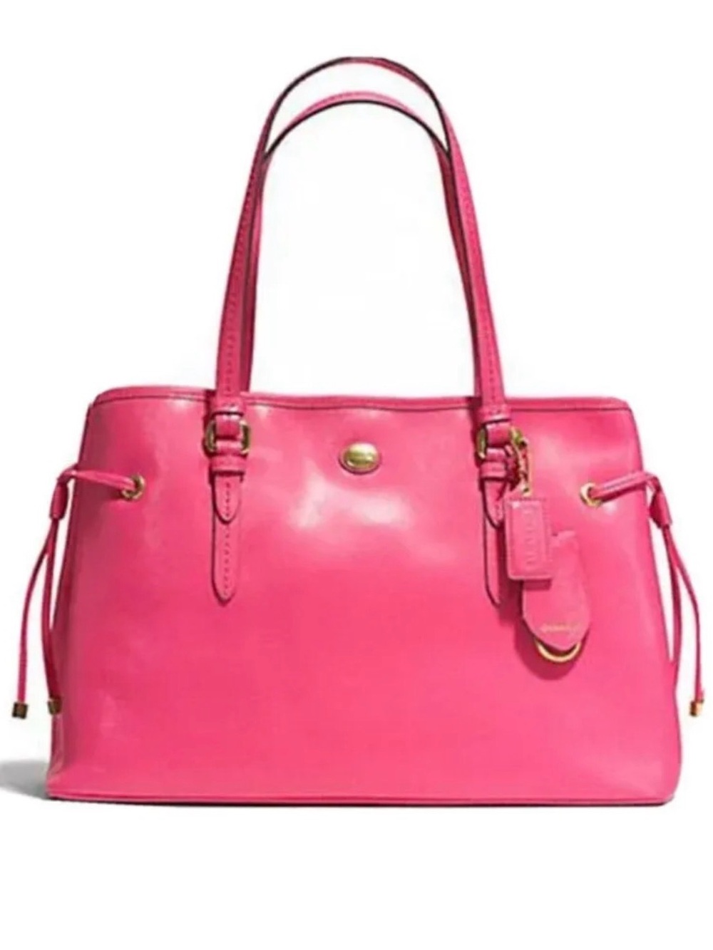 Coach Hot Pink Leather Tote with Double Handles - Picture 1 of 1